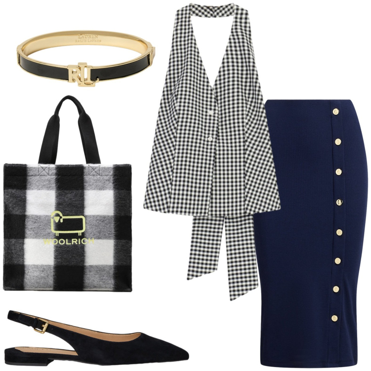 Outfit donna - Total look #2427780. Stile Casual chic per Serata fuori. Abbinamento con top, gonne, braccialetti, ballerine, borse tote.