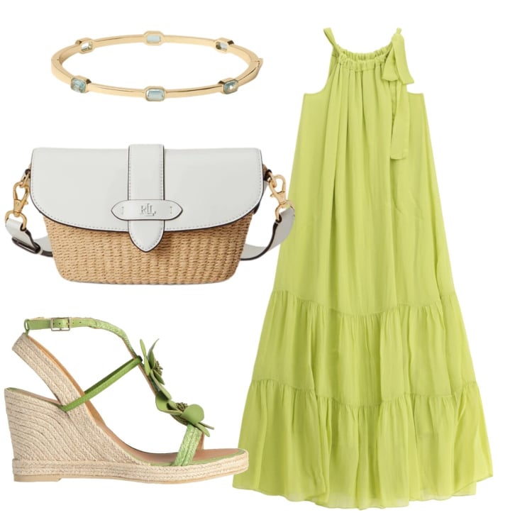Outfit donna - Must-have. Stile Casual per Tutti i giorni. Abbinamento con espadrillas, vestiti lunghi, borse a spalla, braccialetti.