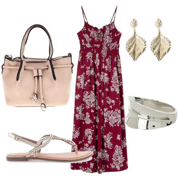 Outfit donna - Total look #2428068. Stile Romantica per Tutti i giorni. Abbinamento con vestiti lunghi, orecchini, braccialetti, sandali, borse a spalla.