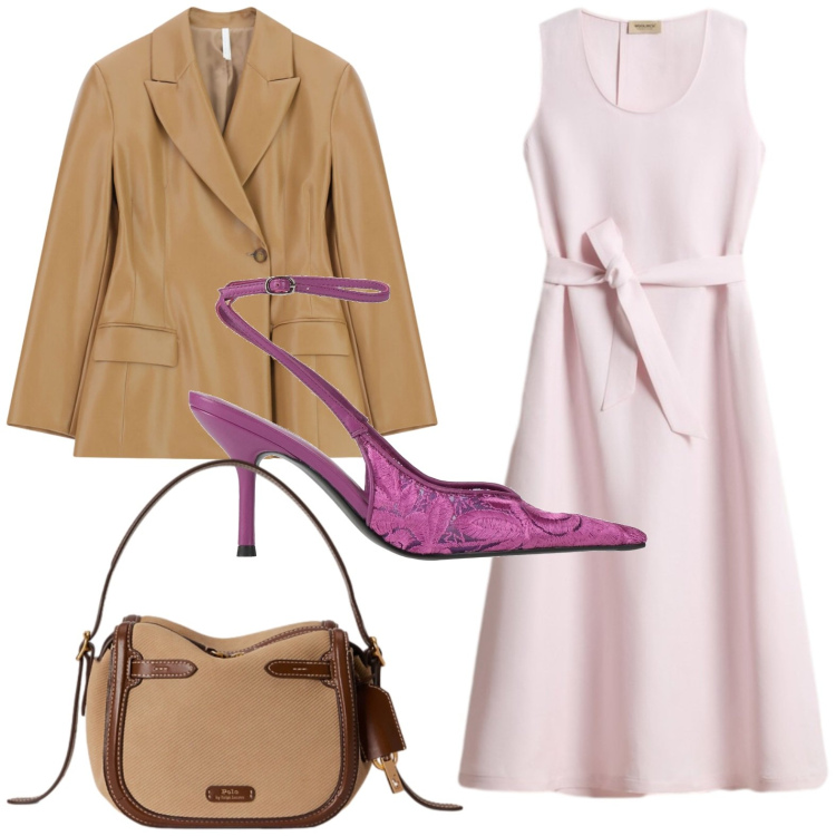 Outfit donna - Le slingback perfette. Stile Glamour per Serata fuori. Abbinamento con décolleté, blazer, borse a mano, vestiti midi/longuette.