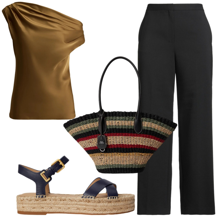 Outfit donna - Total look #2428366. Stile Casual per Tutti i giorni. Abbinamento con pantaloni, espadrillas, borse tote, top.