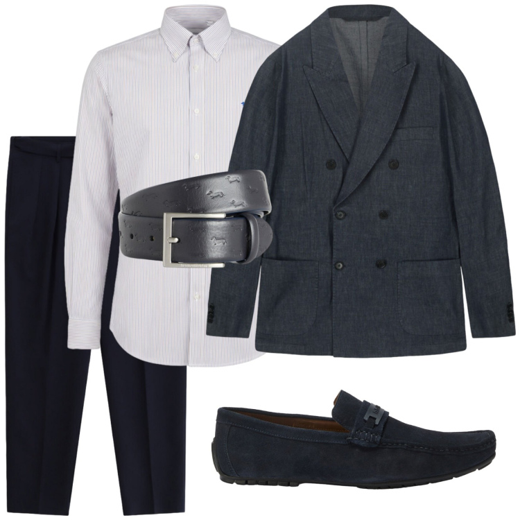 Outfit uomo - Total look #2428502. Stile Business/Elegante per Ufficio. Abbinamento con scarpe stringate, cinture, camicie, giacche, pantaloni chino.