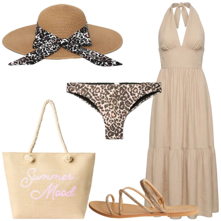 Outfit donna - Terranova - Summer Essentials trendy. Stile Trendy per Mare. Abbinamento con vestiti lunghi, bikini, cappelli, sandali, borse tote.