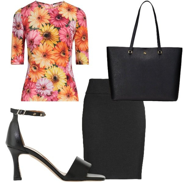 Outfit donna - casual. Stile Bon Ton per Tutti i giorni. Abbinamento con minigonne, top, sandali col tacco, borse tote.