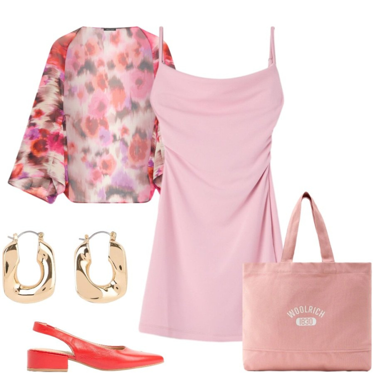 Outfit donna - Total look #2428633. Stile Casual chic per Tutti i giorni. Abbinamento con orecchini, décolleté, vestiti corti, blazer, borse tote.