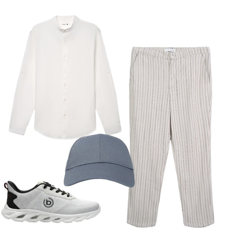 Outfit uomo - Total look #2428634. Stile Casual per Tutti i giorni. Abbinamento con sneakers, pantaloni chino, cappelli con visiera, camicie.