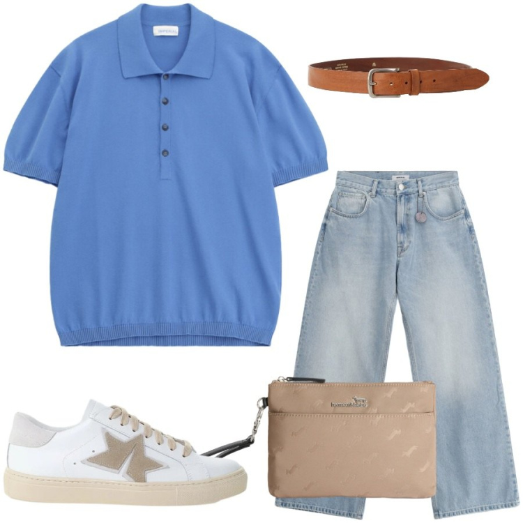Outfit uomo - Total look #2428685. Stile Urban per Tutti i giorni. Abbinamento con borse sportive, sneakers, jeans, polo, cinture.