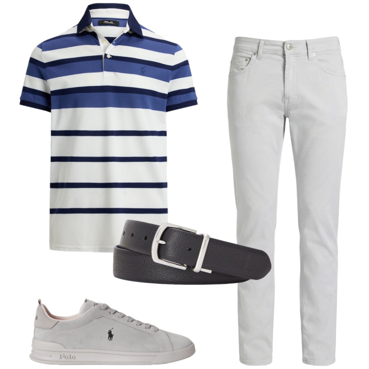 Outfit uomo - Total look #2428734. Stile Casual per Tutti i giorni. Abbinamento con pantaloni, cinture, sneakers, polo.