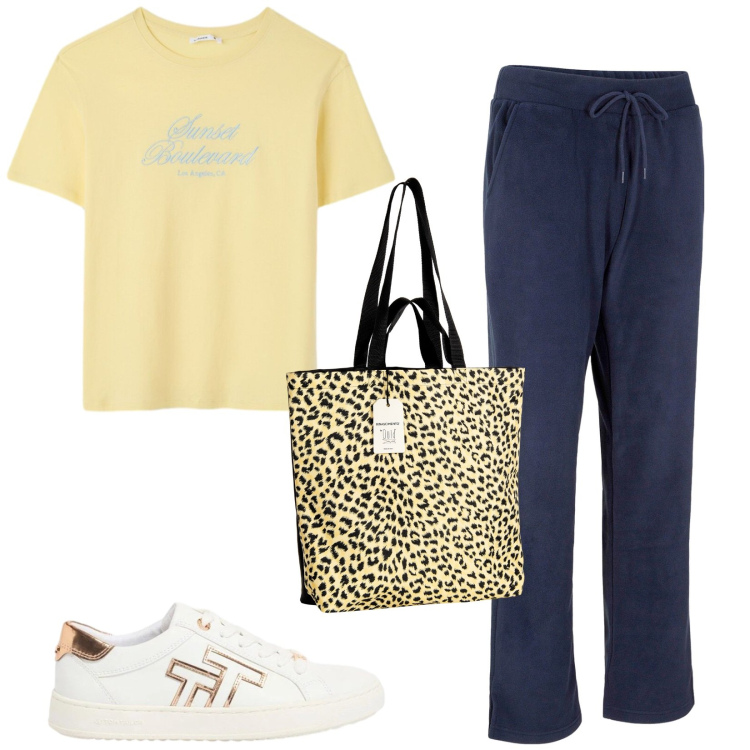 Outfit donna - Total look #2428744. Stile Casual per Tutti i giorni. Abbinamento con pantaloni, sneakers, t-shirt, borse tote.