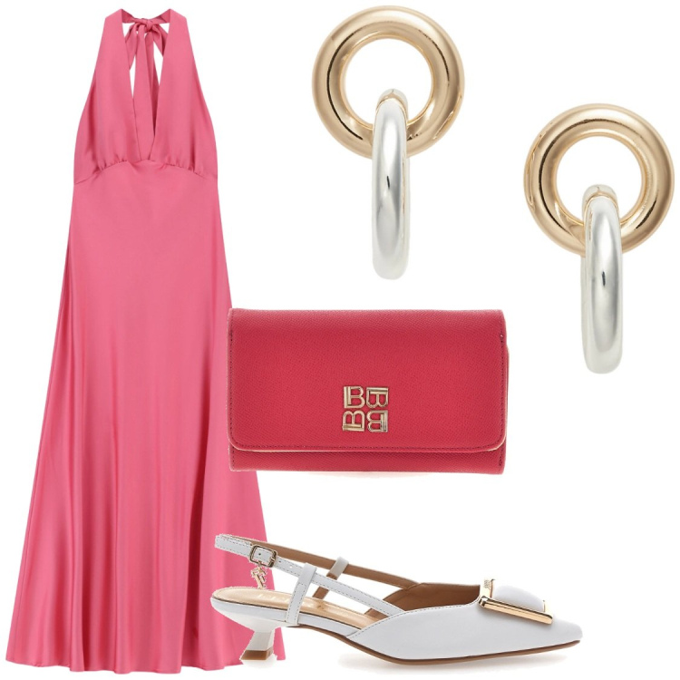 Outfit donna - Eventi estivi #Imperial. Stile Glamour per Serata fuori. Abbinamento con vestiti lunghi, orecchini, décolleté, portafogli.
