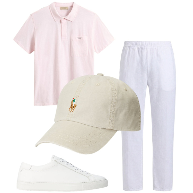 Outfit uomo - Total look #2428833. Stile Casual per Tutti i giorni. Abbinamento con pantaloni, polo, sneakers, cappelli.