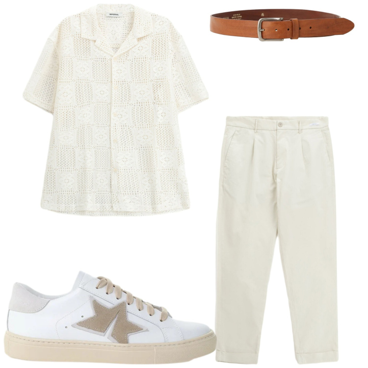 Outfit uomo - Imperial look. Stile Casual per Serata speciale. Abbinamento con pantaloni, sneakers, camicie a manica corta, cinture.