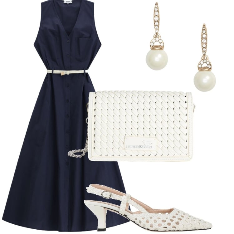 Outfit donna - Stile intramontabile con Please. Stile Chic per Serata fuori. Abbinamento con décolleté, borse a tracolla, vestiti lunghi, orecchini.