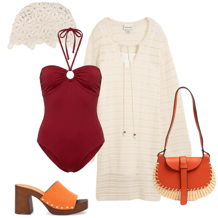 Outfit donna - Crochet mon amour. Stile Boho per Mare. Abbinamento con vestiti corti, cappotti, borse a tracolla, costumi interi, zoccoli.