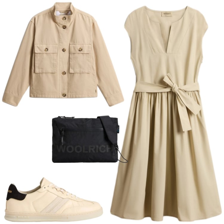 Outfit donna - Casual chic ogni giorno. Stile Casual chic per Tutti i giorni. Abbinamento con borse a tracolla, blazer, vestiti corti, sneakers.