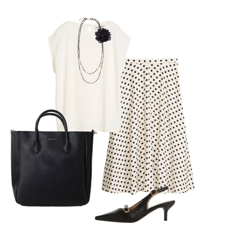 Outfit donna - Minimalismo chic. Stile Chic per Cerimonia. Abbinamento con gonne longuette, canottiere, collane, borse a tracolla, sandali col tacco.
