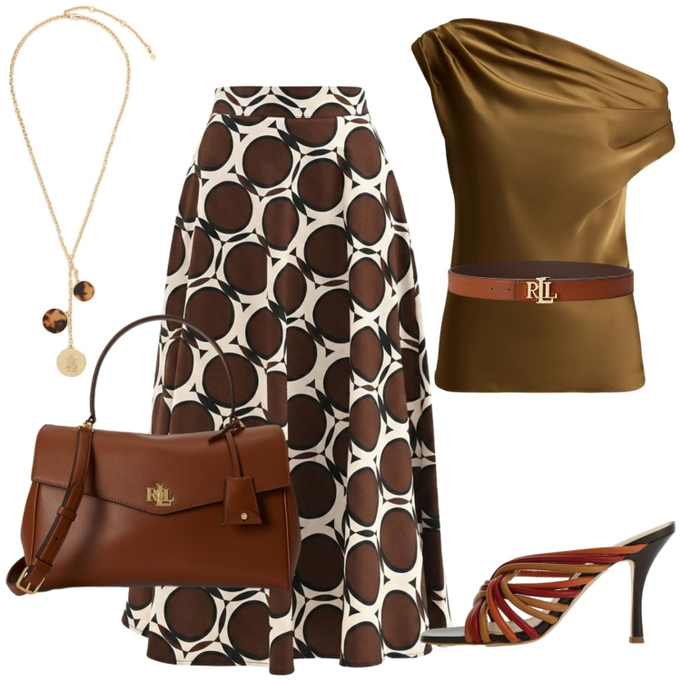 Outfit donna - La gonna midi in ufficio. Stile Vintage retrò per Ufficio. Abbinamento con gonne lunghe, sandali, top, cinture, borse a mano, collane.