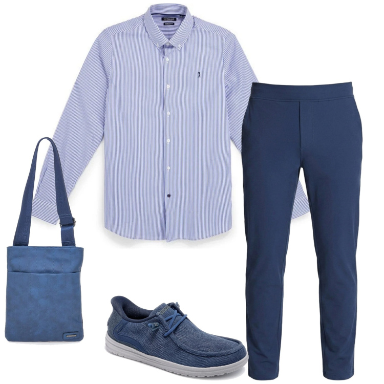 Outfit uomo - Summer Pittarello. Stile Urban per Ufficio. Abbinamento con scarpe stringate, portafogli, camicie, pantaloni.