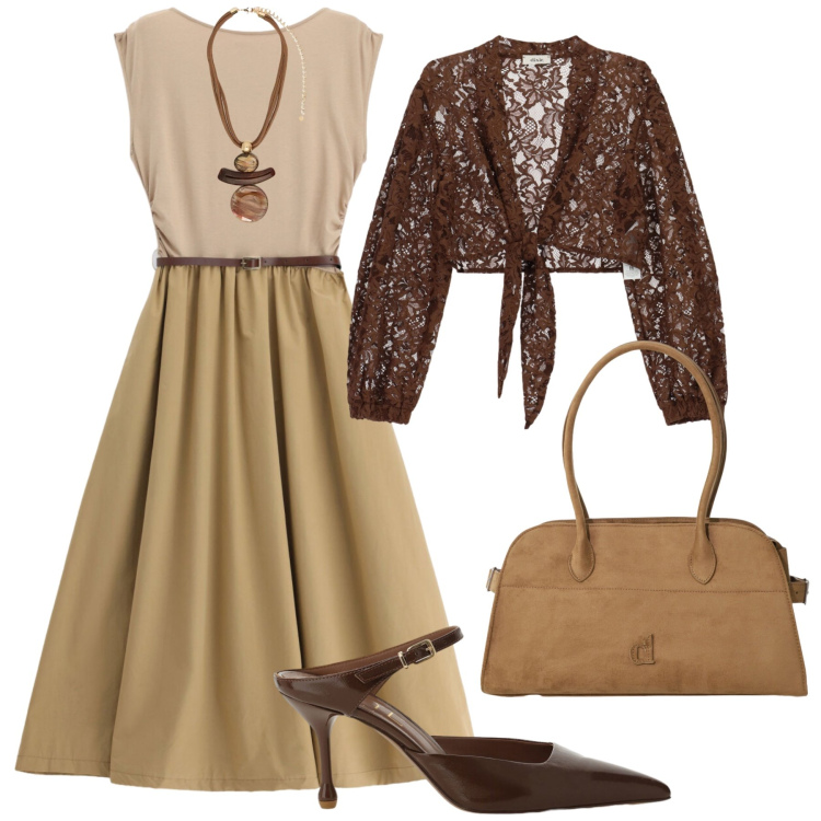 Outfit donna - Vintage Summer Sale. Stile Vintage retrò per Serata fuori. Abbinamento con vestiti midi/longuette, camicie, décolleté, cappotti, ciondoli.