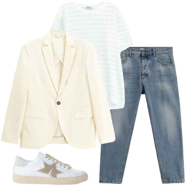 Outfit uomo - Total look #2429403. Stile Trendy per Tutti i giorni. Abbinamento con jeans, sneakers, t-shirt, giacche.