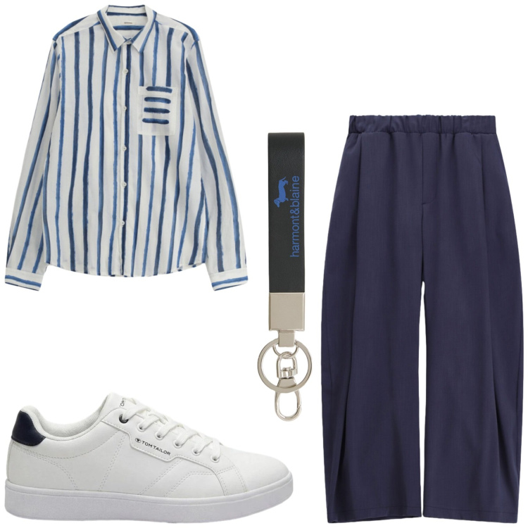 Outfit uomo - Total look #2429539. Stile Trendy per Serata speciale. Abbinamento con sneakers, pantaloni, camicie, portachiavi.