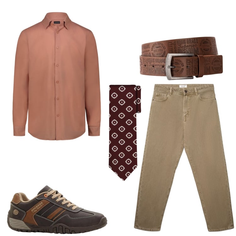 Outfit uomo - Total look #2429572. Stile Casual per Tutti i giorni. Abbinamento con cinture, sneakers, jeans, camicie, cravatte.