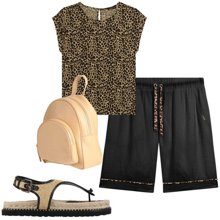 Outfit donna - Total look #2429607. Stile Casual per Sport. Abbinamento con zaini, espadrillas, pantaloni corti, t-shirt.