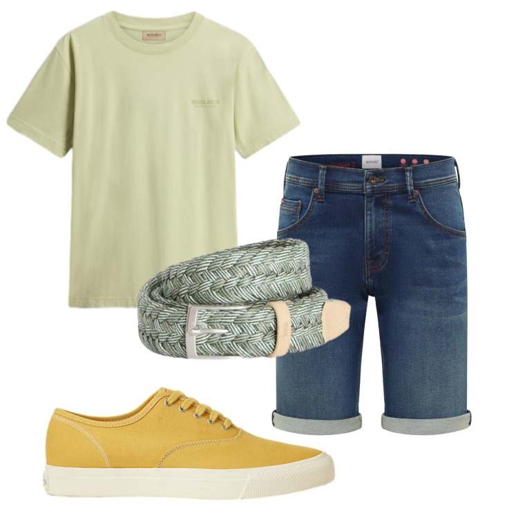 Outfit uomo - Total look #2429649. Stile Casual per Tutti i giorni. Abbinamento con bermuda, cinture, sneakers, t-shirt.