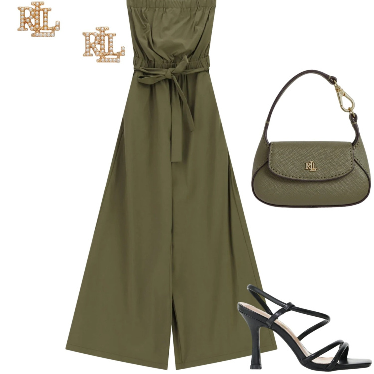 Outfit donna - Capelli sciolti al vento. Stile Trendy per Tutti i giorni. Abbinamento con sandali col tacco, tute, orecchini, borse a mano.