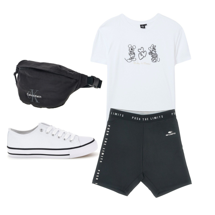 Outfit donna - Corsetta estiva. Stile Casual per Sport. Abbinamento con t-shirt, pantaloni corti, marsupi, sneakers.