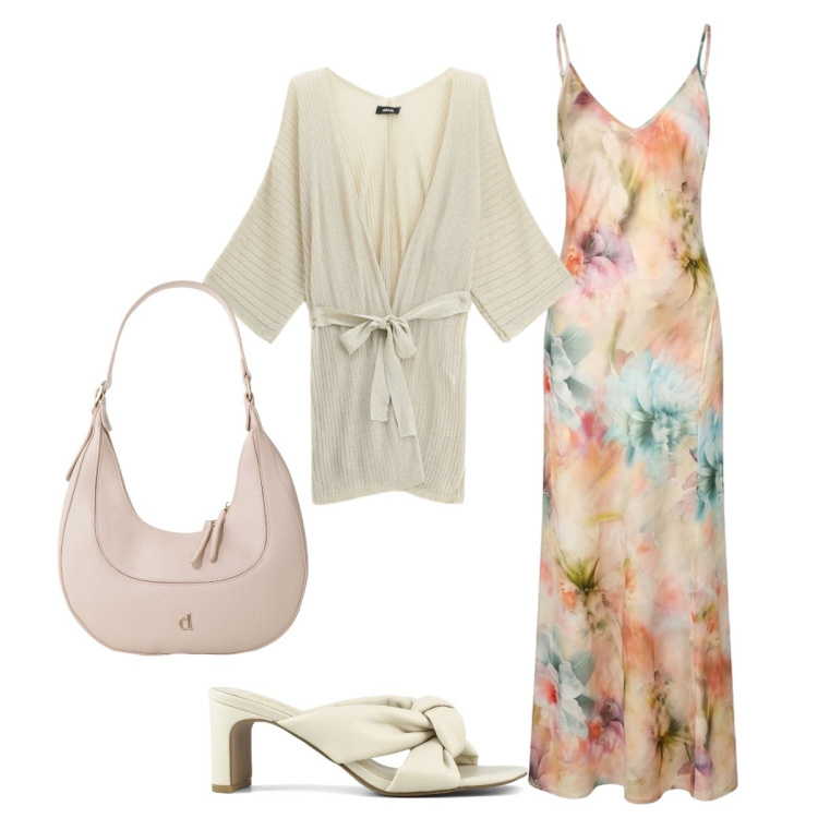 Outfit donna - Il sabot elegante. Stile Glamour per Serata fuori. Abbinamento con borse a tracolla, cardigans, vestiti lunghi, sandali col tacco.
