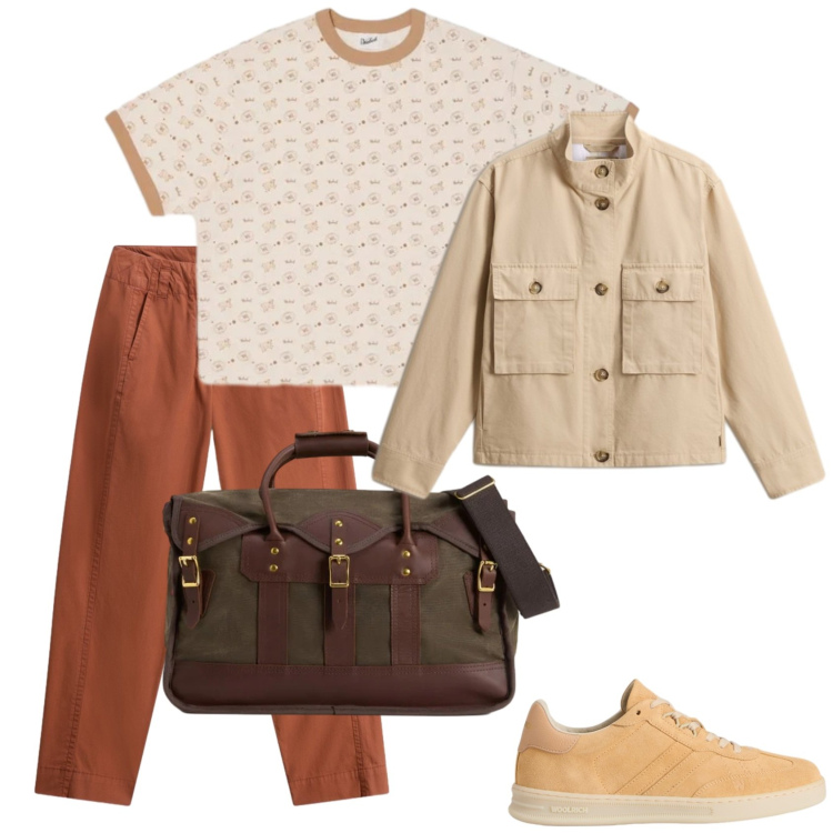 Outfit donna - Total look #2430254. Stile Mannish per Scuola/Università. Abbinamento con borse a tracolla, sneakers, blazer, pantaloni, t-shirt.