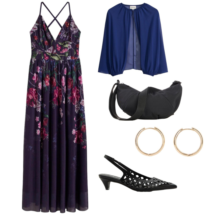 Outfit donna - Bonprix cerimonia. per Serata fuori. Abbinamento con décolleté, orecchini, bolero, borse a tracolla, vestiti lunghi.