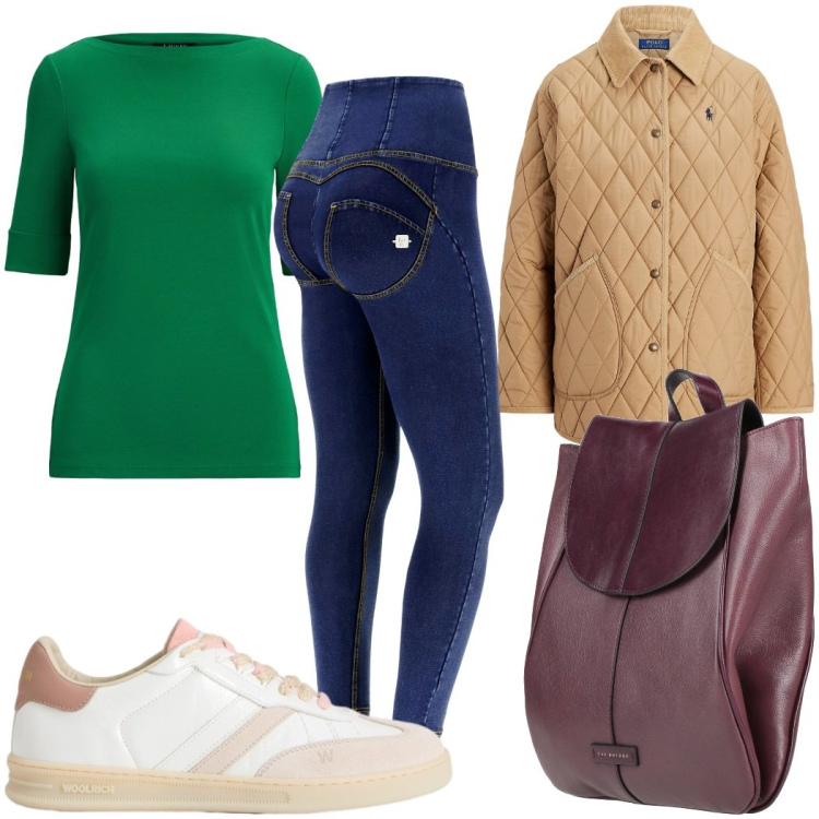 Outfit donna - Total look #2430324. Stile Basic per Tutti i giorni. Abbinamento con zaini, jeggings, t-shirt, giacche, sneakers.