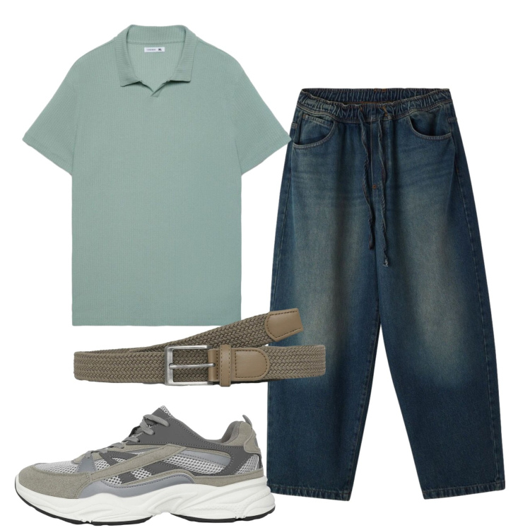 Outfit uomo - Total look #2430420. Stile Casual per Tutti i giorni. Abbinamento con cinture, sneakers, jeans, polo.