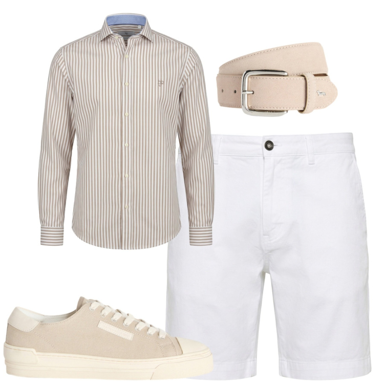 Outfit uomo - Harmont Blaine. Stile Casual per Tutti i giorni. Abbinamento con sneakers, camicie, bermuda, cinture.