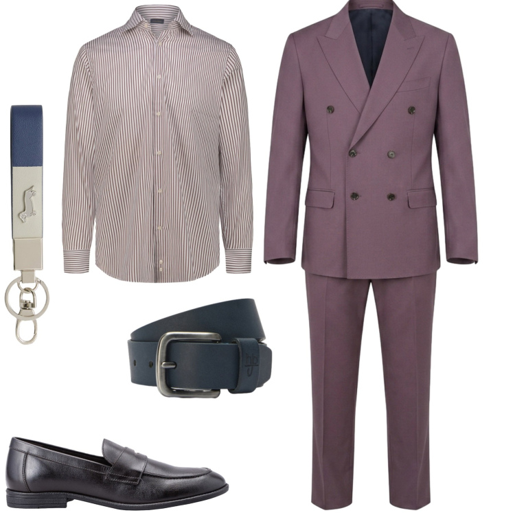 Outfit uomo - City. Stile Trendy per Tutti i giorni. Abbinamento con cinture, portachiavi, scarpe stringate, camicie, abiti.