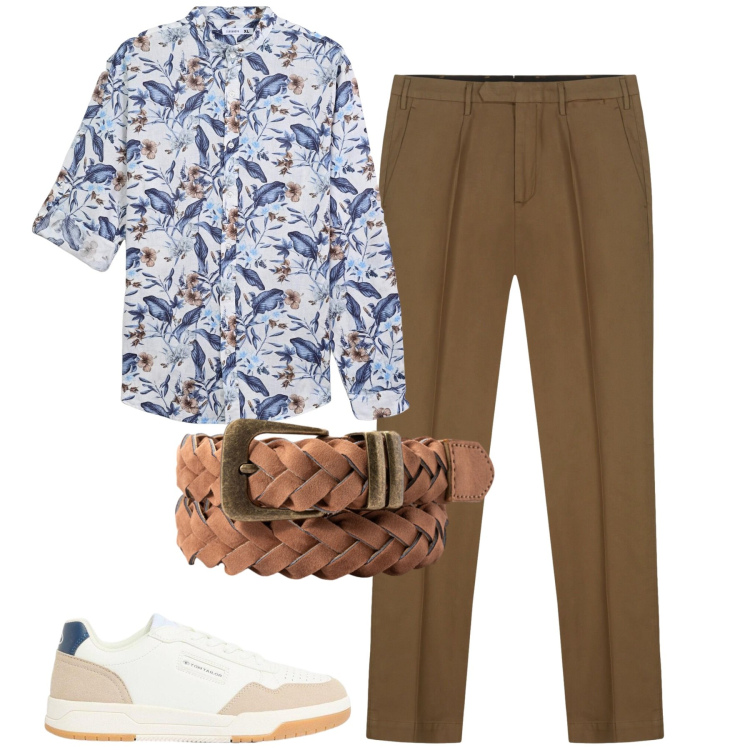 Outfit uomo - Total look #2430651. Stile Trendy per Tutti i giorni. Abbinamento con sneakers, camicie, pantaloni, cinture.