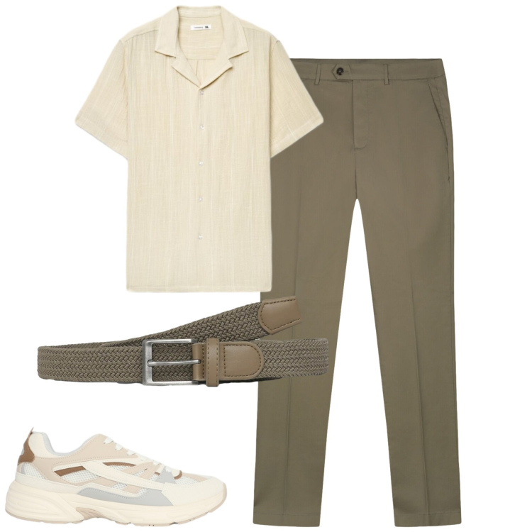 Outfit uomo - Total look #2430652. Stile Urban per Tutti i giorni. Abbinamento con cinture, sneakers, camicie a manica corta, pantaloni.