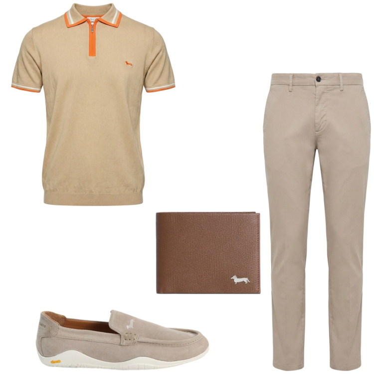 Outfit uomo - Total look #2430667. Stile Business/Elegante per Ufficio. Abbinamento con pantaloni, scarpe stringate, polo, portafogli.