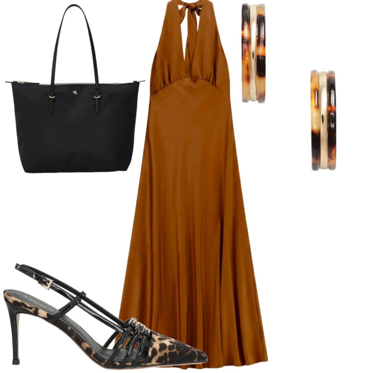 Outfit donna - Imperial vestito estivi. Stile Chic per Serata fuori. Abbinamento con décolleté, vestiti lunghi, borse tote, orecchini.