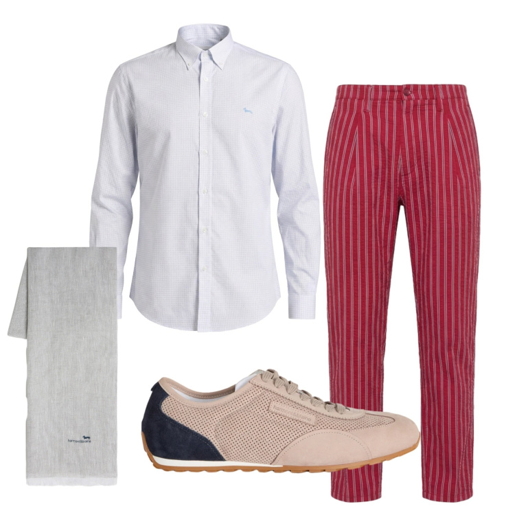 Outfit uomo - Total look #2430832. Stile Business/Elegante per Serata speciale. Abbinamento con sciarpe, sneakers, camicie, pantaloni.
