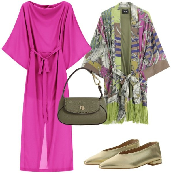 Outfit donna - Total look #2430846. Stile Etnico per Serata fuori. Abbinamento con vestiti asimmetrici, blazer, ballerine, borse a mano.