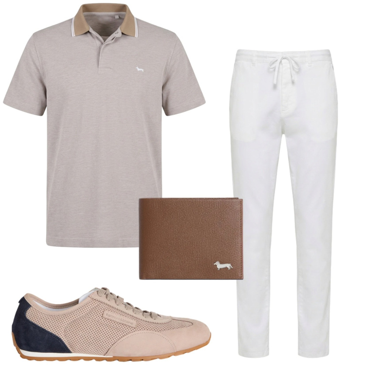 Outfit uomo - Total look #2431029. Stile Casual per Tutti i giorni. Abbinamento con sneakers, pantaloni, portafogli, polo.
