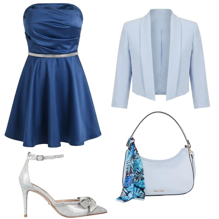 Outfit donna - Total look #2431058. Stile Glamour per Cerimonia. Abbinamento con décolleté, borse a mano, vestiti corti, bolero.