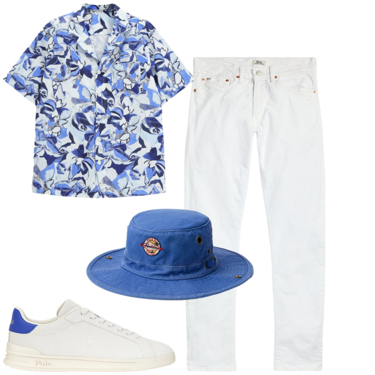 Outfit uomo - Luglio. Stile Casual per Tutti i giorni. Abbinamento con jeans, sneakers, cappelli, camicie a manica corta.