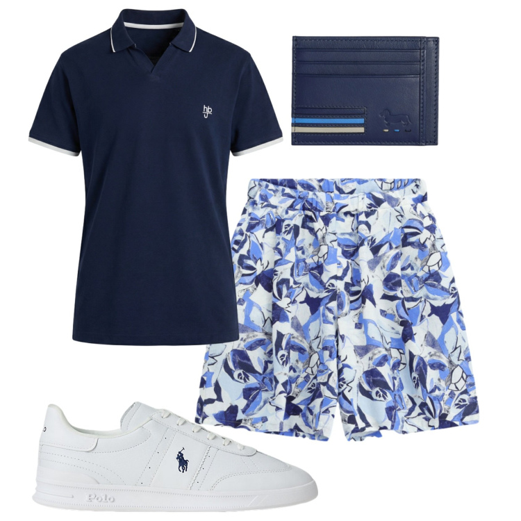 Outfit uomo - Total look #2431101. Stile Casual per Tutti i giorni. Abbinamento con portafogli, polo, sneakers, bermuda.