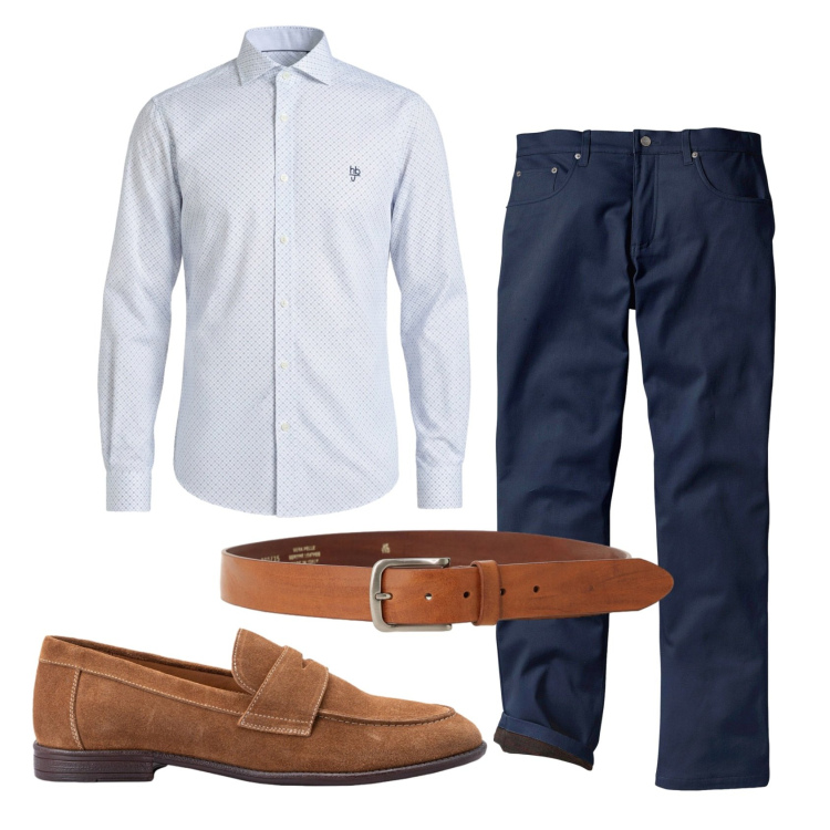 Outfit uomo - Total look #2431114. Stile Business/Elegante per Serata speciale. Abbinamento con pantaloni, camicie, scarpe stringate, cinture.
