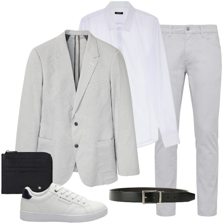 Outfit uomo - Total look #2431416. Stile Casual per Tutti i giorni. Abbinamento con sneakers, giacche, pantaloni, camicie, portafogli, cinture.