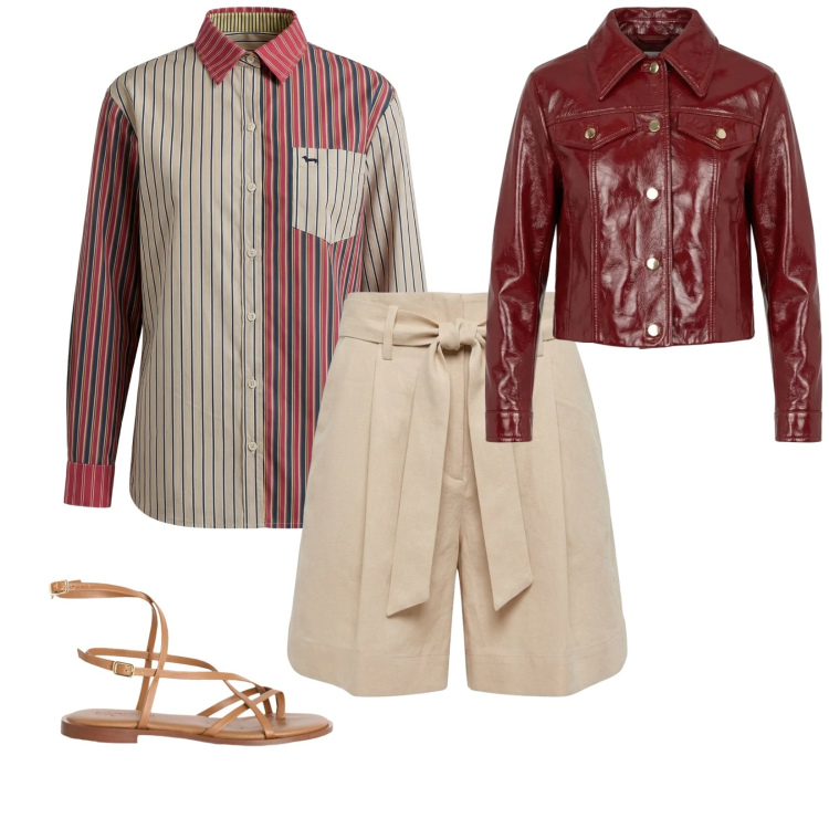 Outfit donna - Raffinato. per Tutti i giorni. Abbinamento con sandali in pelle, camicie, bermuda, giacche.